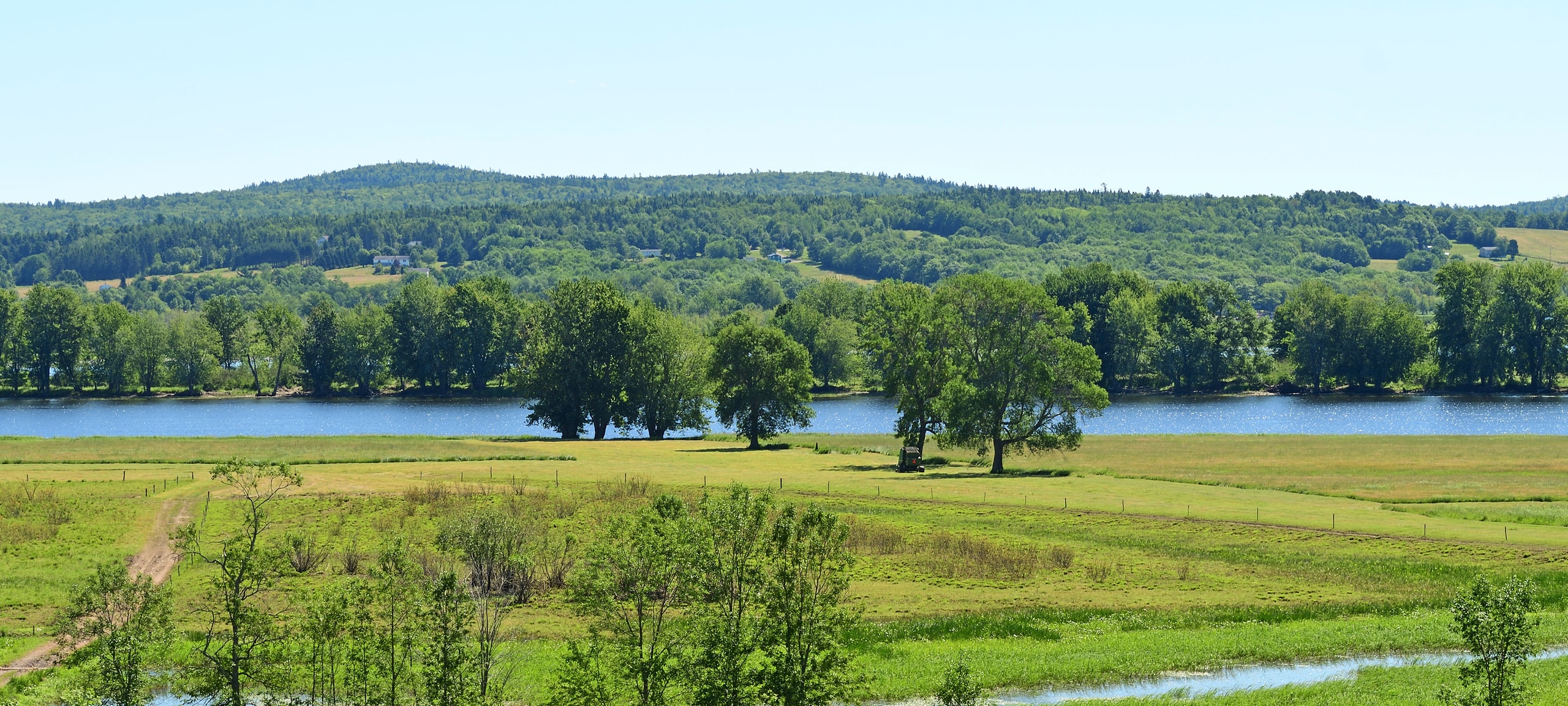 Saint John River valley farmland in Kingsclear, New Brunswick