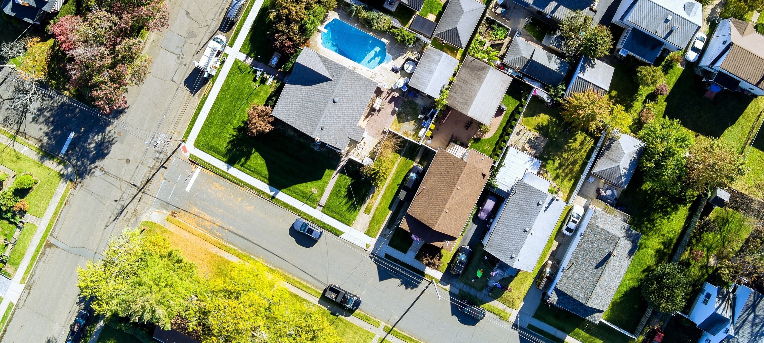 Aerial view of a New Maryland residential neighbourhood